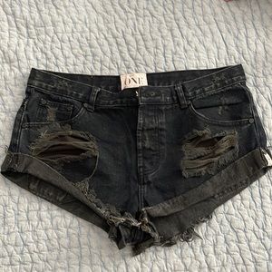 Free people one denim Jean black shorts